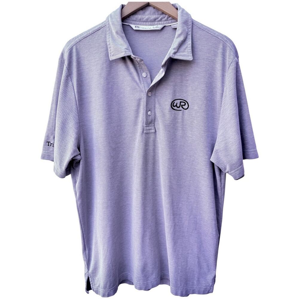 TravisMathew WP Logo Golf Polo Shirt Mens Large Purple Performance Polo